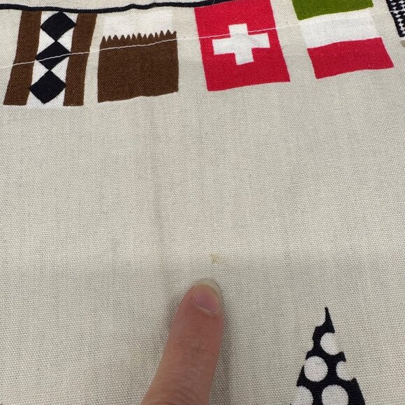 Vintage Tapestry Wall Hanging Curtain Panel Ship Flags Happy Children Retro - Picture 5 of 10